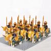 Medieval Roman Dynasty Commander Golden Warrior Spartan Solider Hawk Princess King Dragon Knight War Horse Figure Block Kids  Children Toy