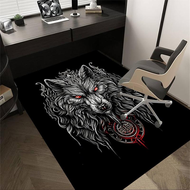 

1pc Wolf Head Carpet, Office Rug Outdoor Mat Home Decor Area Carpet Festival 60cm by 90cm
