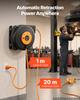 Retractable Extension Cord Reel 20 M Heavy Duty 16AWG / 3C Orange, for Ceiling/Wall Mount, Overheat Protection, Automatic Retractable Power Cord,