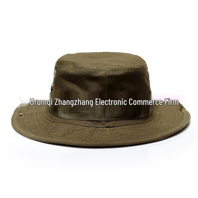Military Fan Round Brim Camouflage Sun Hat with Python Pattern