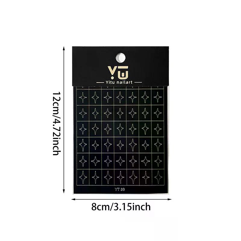 Airbrush Stencil For Nails Heart Bow Stars Pattern Hollow Nail Sticker Templates For French Manicure Tips Nail Design