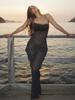 EDOLYNSA 2024 Black Fashion Polka Dots Sexy See Through Spaghetti Strap Beach Maxi Dress Women Summer Party Slip Dresses Swimsuit Cover Up