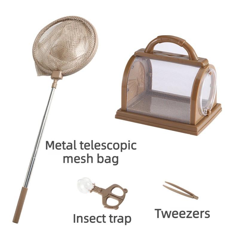 Insect Observation Box Net Bag Insects Trap Magnifying Glass Forceps Insect Collectors Cages Butterfly Observation Pet Products