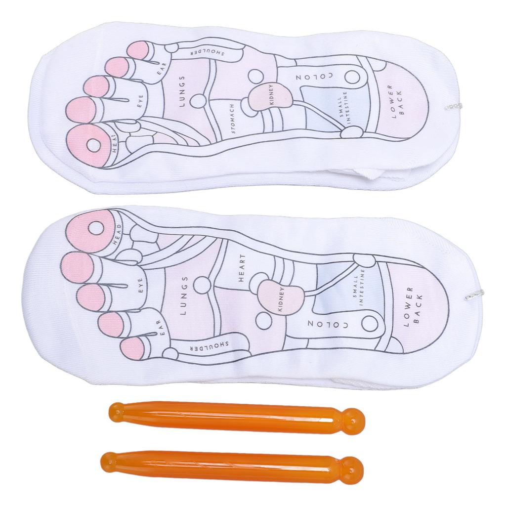 2 Pairs Socks with 2pcs Sticks Unisex Cotton Soft Anti Slip Socks Trigger Point Sticks Set