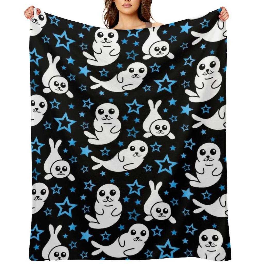 Harpobbe Blaue Sterne Muster Überwurfdecke dekorative Sommerbettwäsche Flanell Quilt Decken