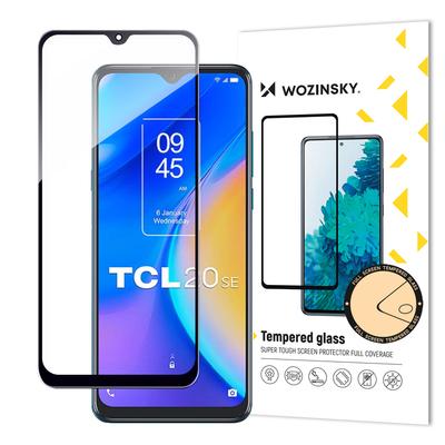 Durable 9H Tempered Glass for the Entire TCL 20 SE Screen with Case Friendly Frame, Black