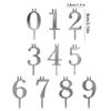 Reusable Number Birthday Candle Holder Set Adjustable Silver Cake Topper Decorations Party Cakes Accessories