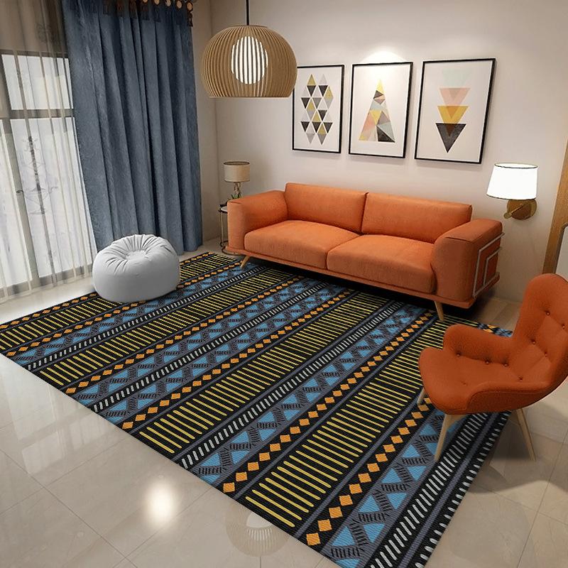 Modern Geometric Tribal Area Rug With Artistic Retro Pattern Designs Soft Decorative Carpet For Living Room Bedroom Home Decor