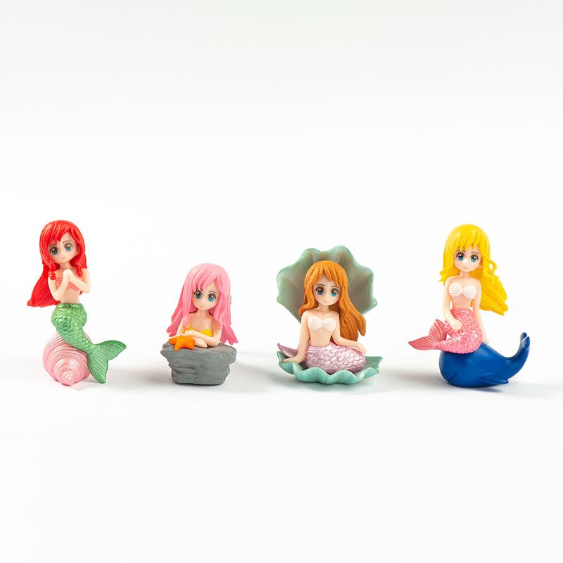 

Красивые украшения для аквариума в виде русалки, красочная мультяшная фигурка русалки, украшения для аквариума, украшения для стола