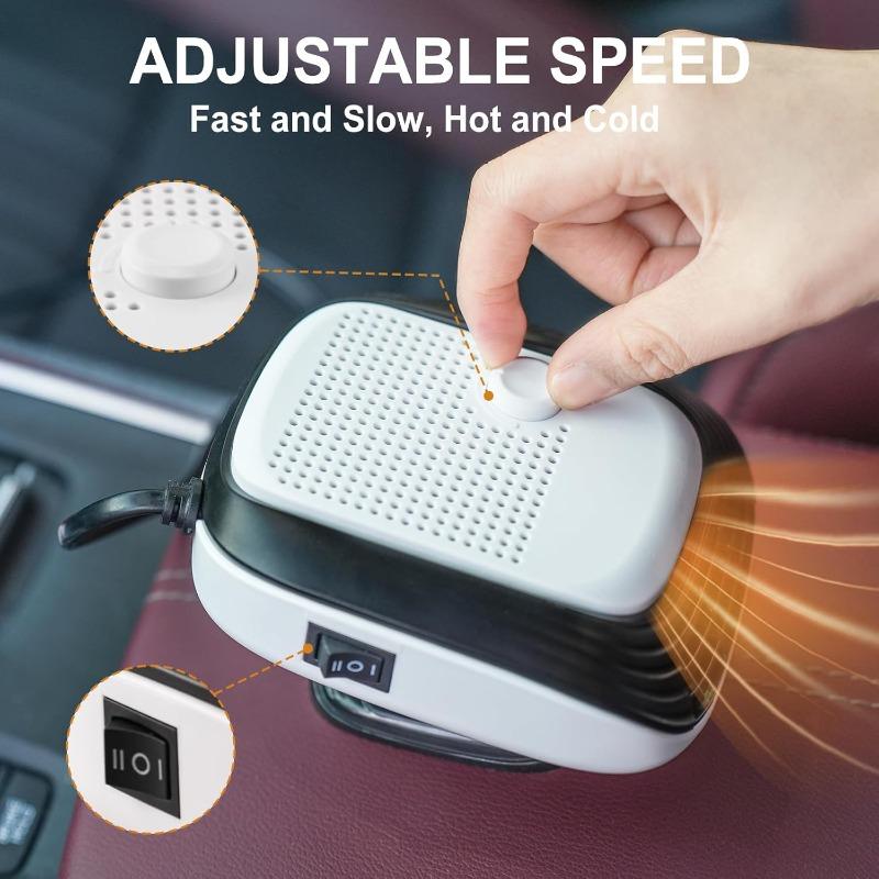 12V 24V Dual Voltage Car Defroster Windshield Heater 2 In 1 Heating Cooling Fan Auto Window Demister Fast Heating For Truck SUV