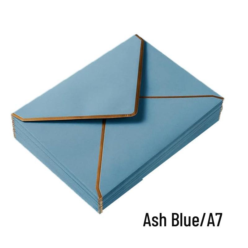European Style Gold Edge Invitation Envelope with Handwritten Greeting Card & Customizable Logo Option
