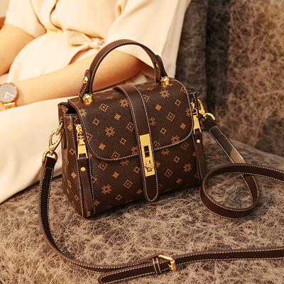 Bolsa Pequena de Nicho Francês de Alta Qualidade Nova Versão Coreana da Bolsa Balde Portátil Bolsa Transversal Feminina Grande Capacidade Moderna Flor Antiga