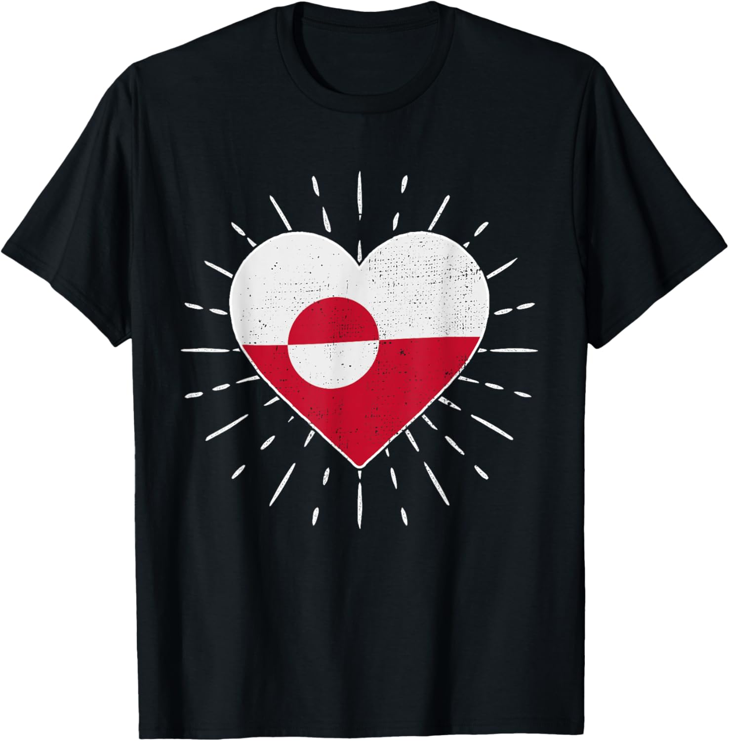 Greenland Flag Vintage Heart Greenland Lover Retro T-Shirt S разноцветный