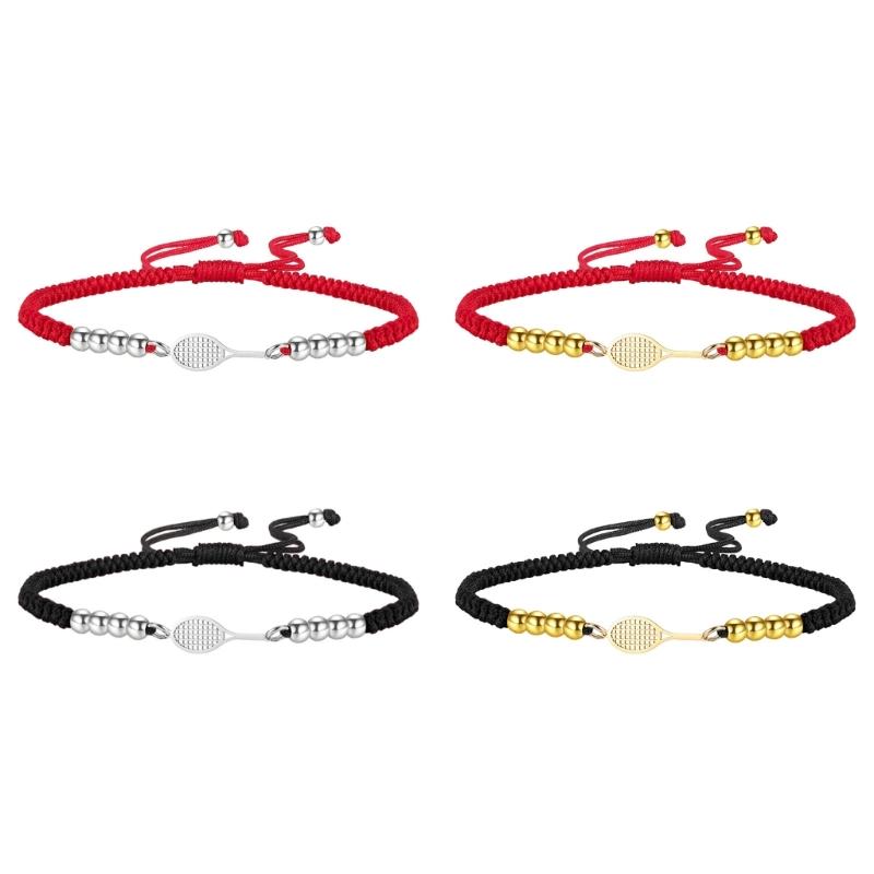 Braccialetto Geometrico Racchetta Con Cinturino Intrecciato Personalizzabile E Materiali Confortevoli