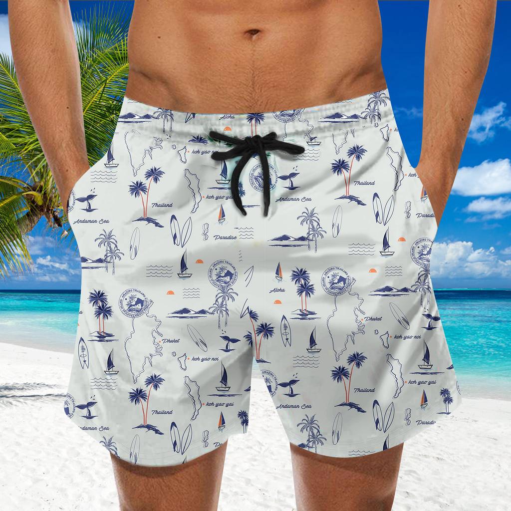 Fashion Men's Strapped Hawaiian Beach Fit Sport Casual Shorts Pants