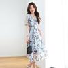 Floral Fashion Waist A-shaped Skirt Women's Summer Wear New Age-reducing Design Dress Trend