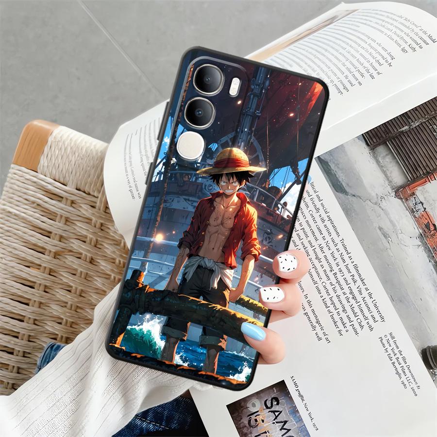 

Чехол для телефона для Vivo V21E V23 V29 Y51S Y78 Y50 Y95 Y75 Y81 V27 Y53S Y52S Y93 V25 V30 Y71 Y91 One Piece Луффи vivo V30 Pro