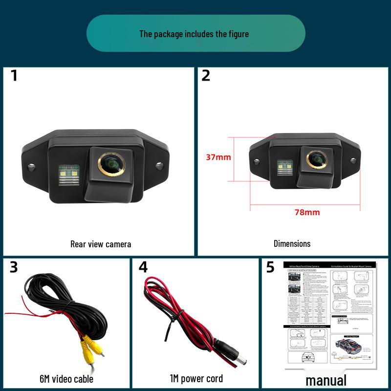 AHD Rearview Camera for 10 Middle East Toyota Prado Models (with Spare Tire)