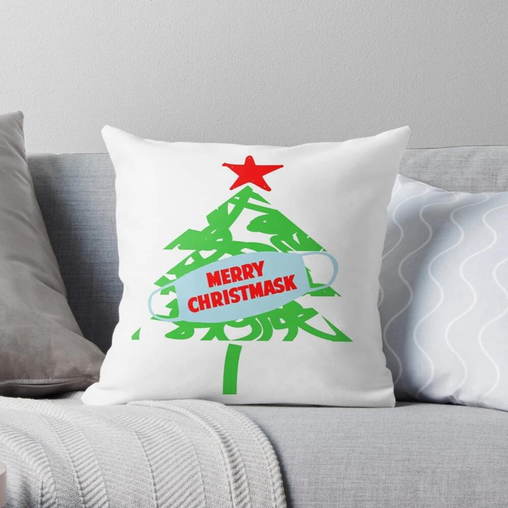 Merry Christmas Decoration Home Pillowcase Cushion Cover Autumn 45X45Cm Red Hat Modern Living Room Sofa Bed Pillowcase