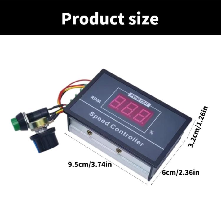 PWM Motor Speed Controller for Wide Voltages Ranging 6V-60V with Efficient Regulation and Display 15KHZ Frequency