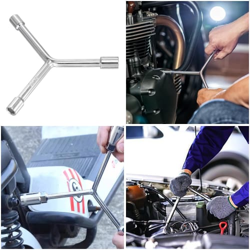 ADOFUN Y-Type Hex Wrench, 3-Way Socket Wrench, 11mm, 13mm, 15mm Length, Hex Key Wrench Spanner, CR-V Y-Type Hex Wrench Repair Tool, Multi-Tool for Bic