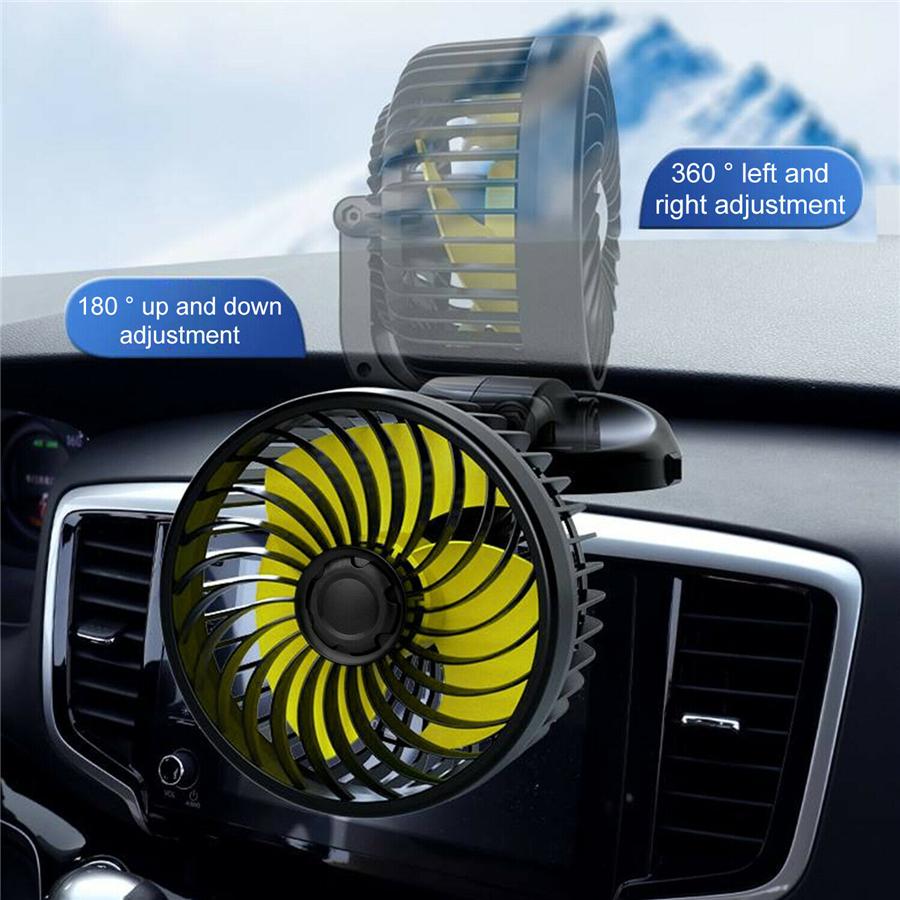 360 Degree Rotatable 12V Universal Car Interior Cooling Fan w/Cigarette Lighter