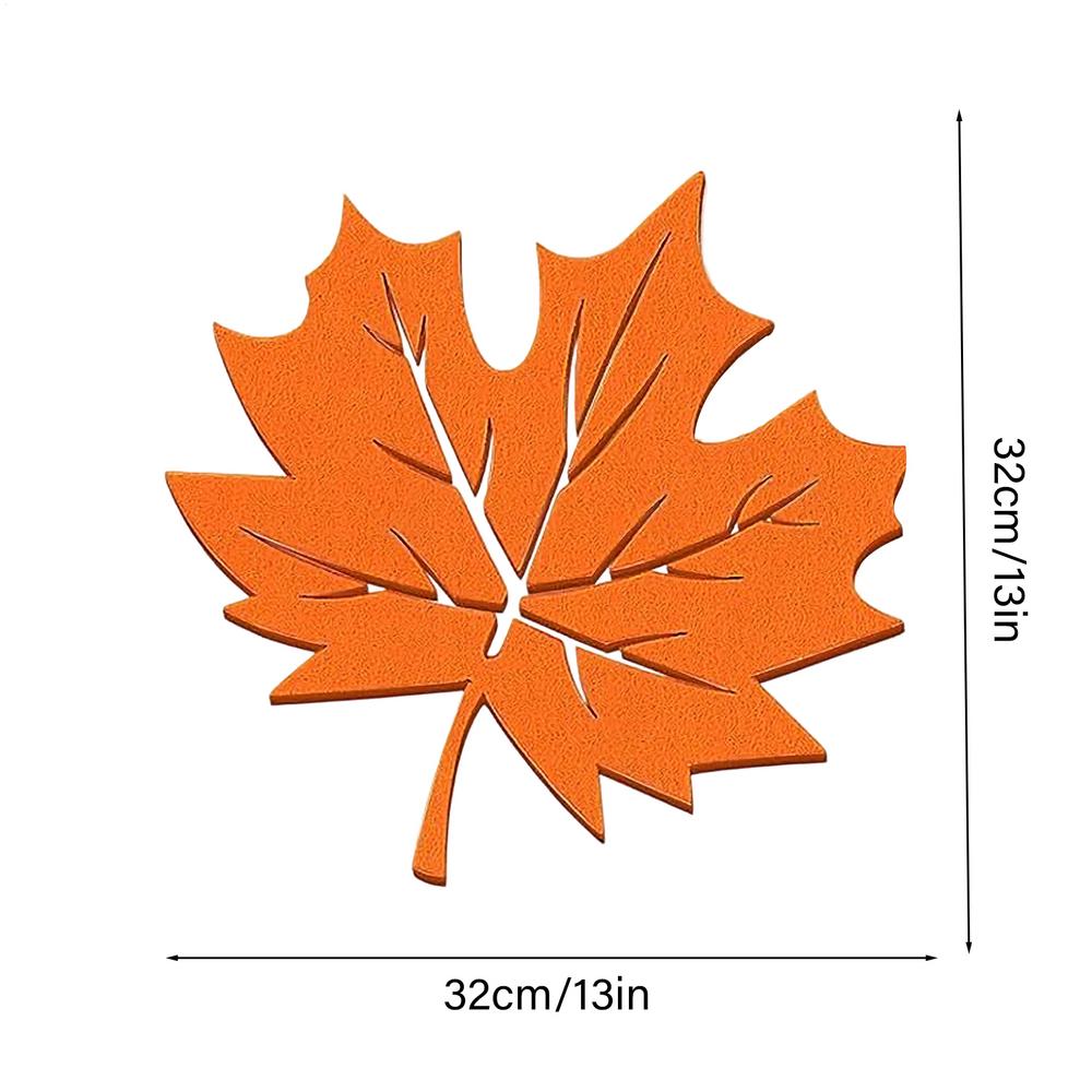 

6 Pieces 13 Inch Felt Coasters Leafs Flower Round Felt Mats Absorbent Fabric Tabletop Protection Cup Mat Desk Coaster Decor