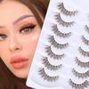 Meiyiya Multi-Pair 3D Curled Brown Chemical Fiber Eyelashes with Transparent Stalk and Cross-Border Coloring