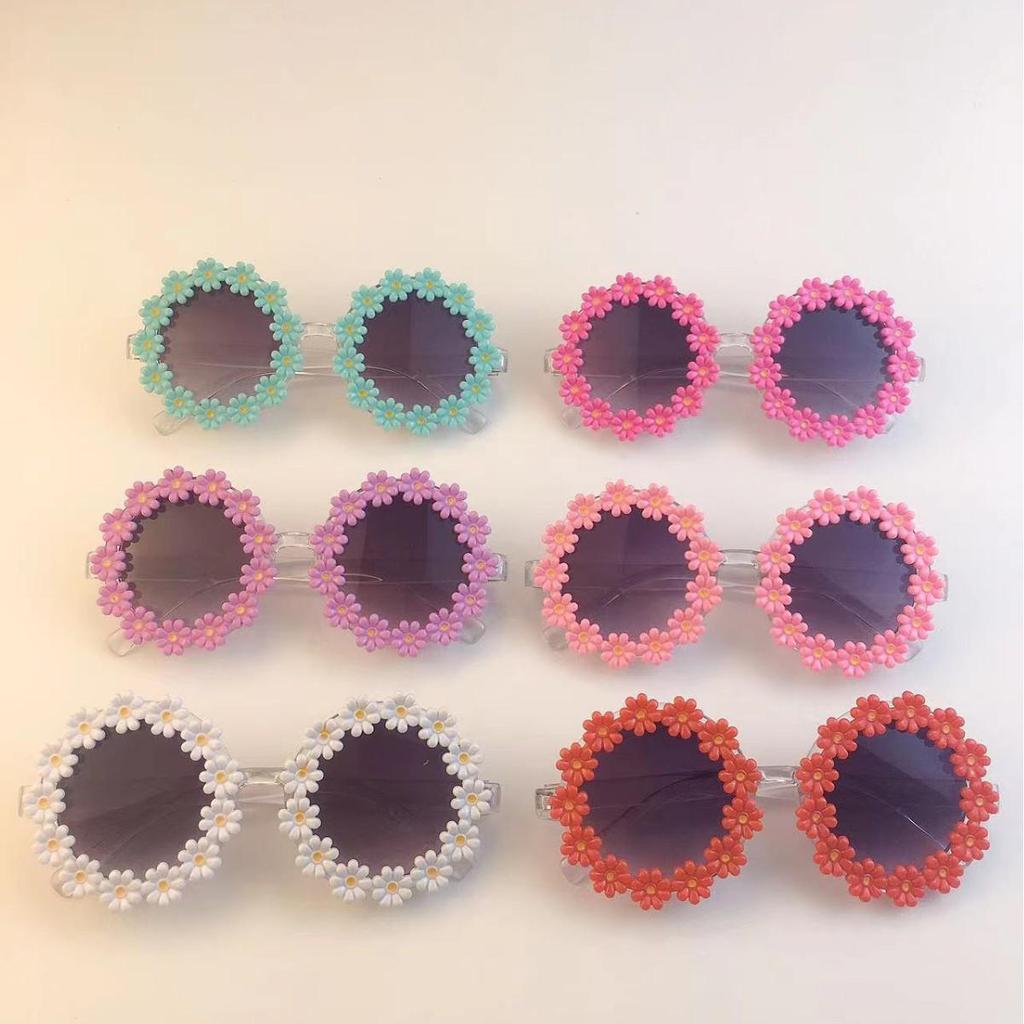 Girls' Cute Daisy Sunglasses - Stylish Sunflower Design for Picnics & Outings