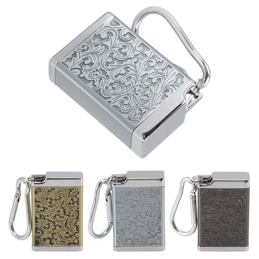 Cigarette Ash Box Wear Resistance Mini Size Portable Ashtray Aluminum Alloy Lightweight with Carabiner for Office Room