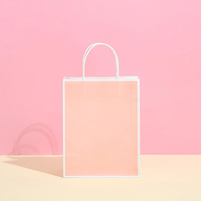 1pcslot Kraft Paper Bag With Handles Gift Packing Bags For Store Clothes Wedding Christmas Supplies Handbags Packaging Bag