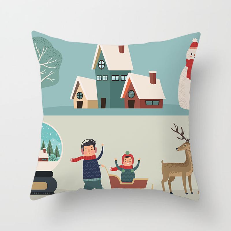Cartoon Christmas Throw Polštář Set Santa Claus Sofa Gift Home Decor povlak na polštář Vánoční dárek povlak na polštář
