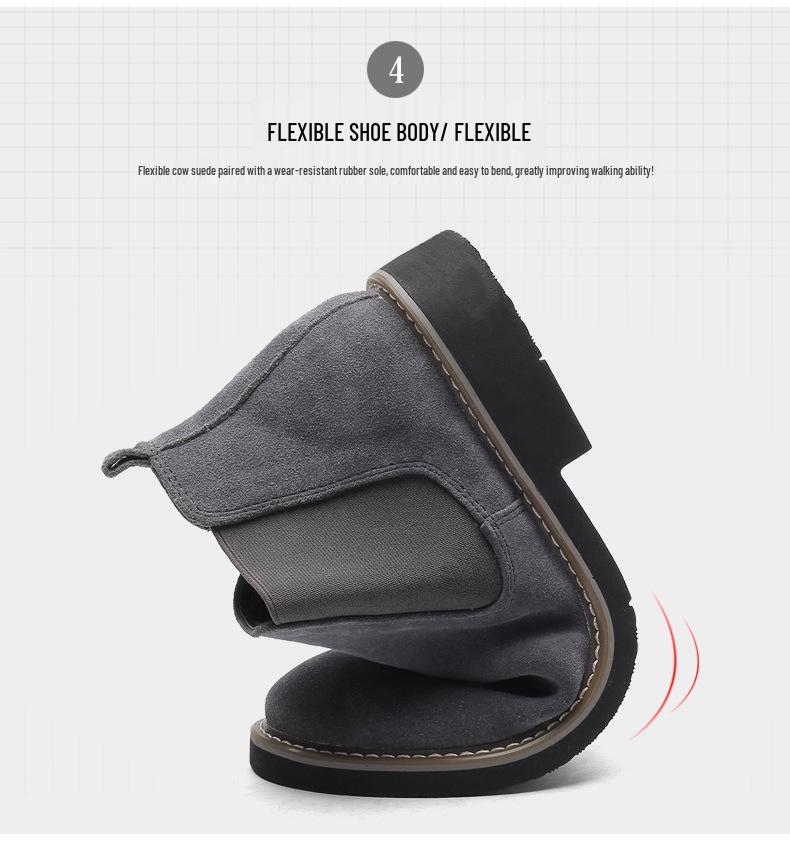 Bottes Chelsea en Cuir Tendance pour Homme Jeune: Baskets Montantes Respirantes en Daim pour un Usage Décontracté et Formel