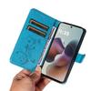 For Motorola Moto G56 5G PU Leather Cases Flower Pattern Wallet Stand Phone Cover with Strap