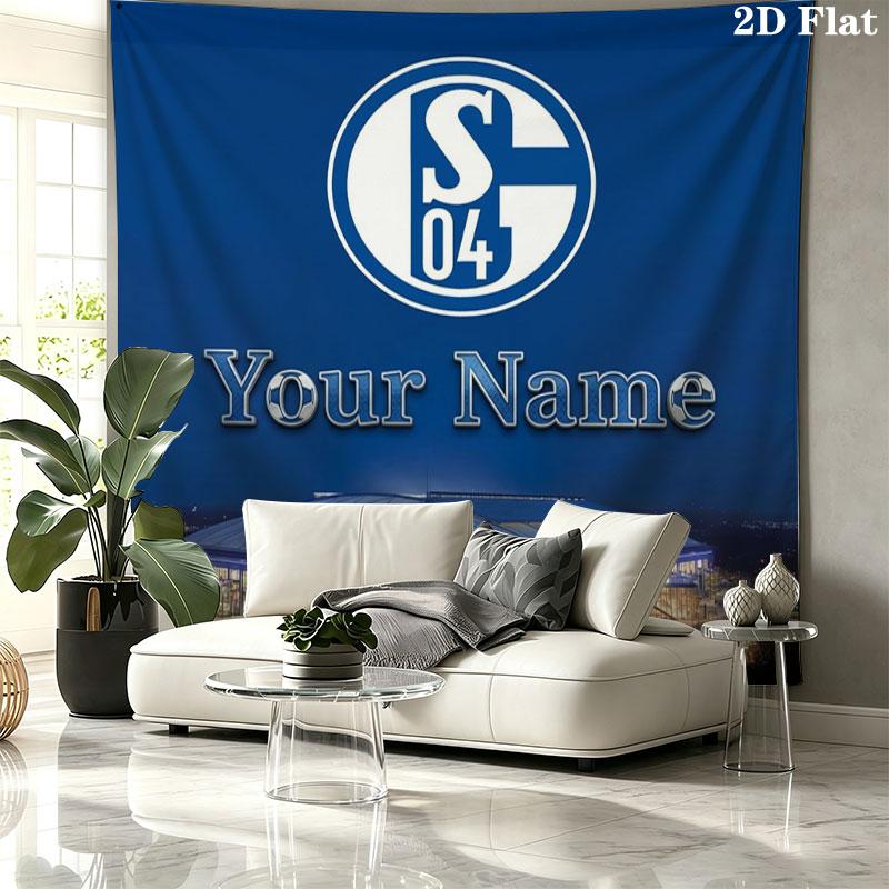 FC Schalke 04 Custom Name Wall Tapestry Aesthetic Wall Hanging Printed Fabric Blanket Decorative Tapestries for Bedroom Living Room Home Decor