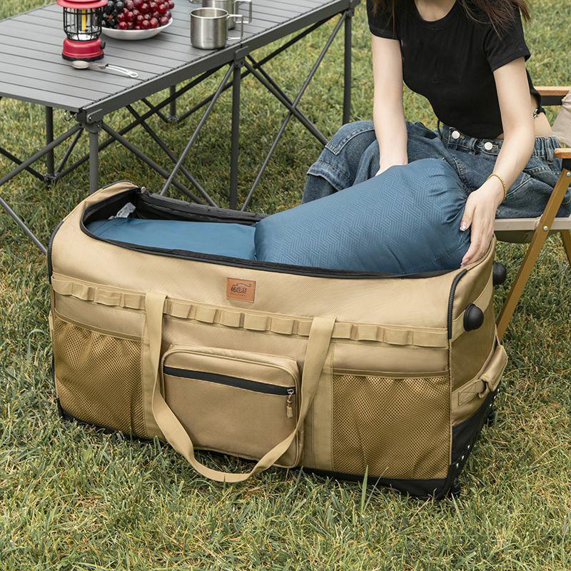 Outdoor Camping Storage Bag Travel Duffel Handheld Backpack Multi-Functional Large-Capacity Wheeled Pack