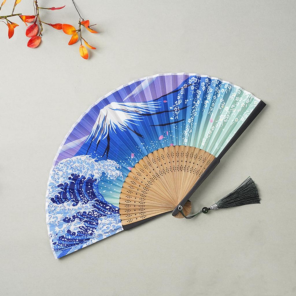 Silk Fan for Men and Lightweight Bamboo Bamboo Craft Japanese Accessory Fan [YINKE] Women, Frame, High-Quality Silk, Fan, Style, Stylish, Gentleman's