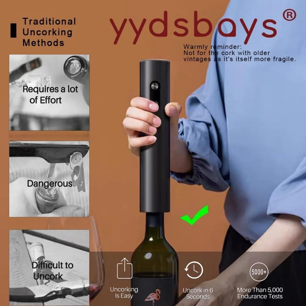 Electric Wine Opener, Automatic Bottle Opener, Battery-operated Reusable Wine Remover
