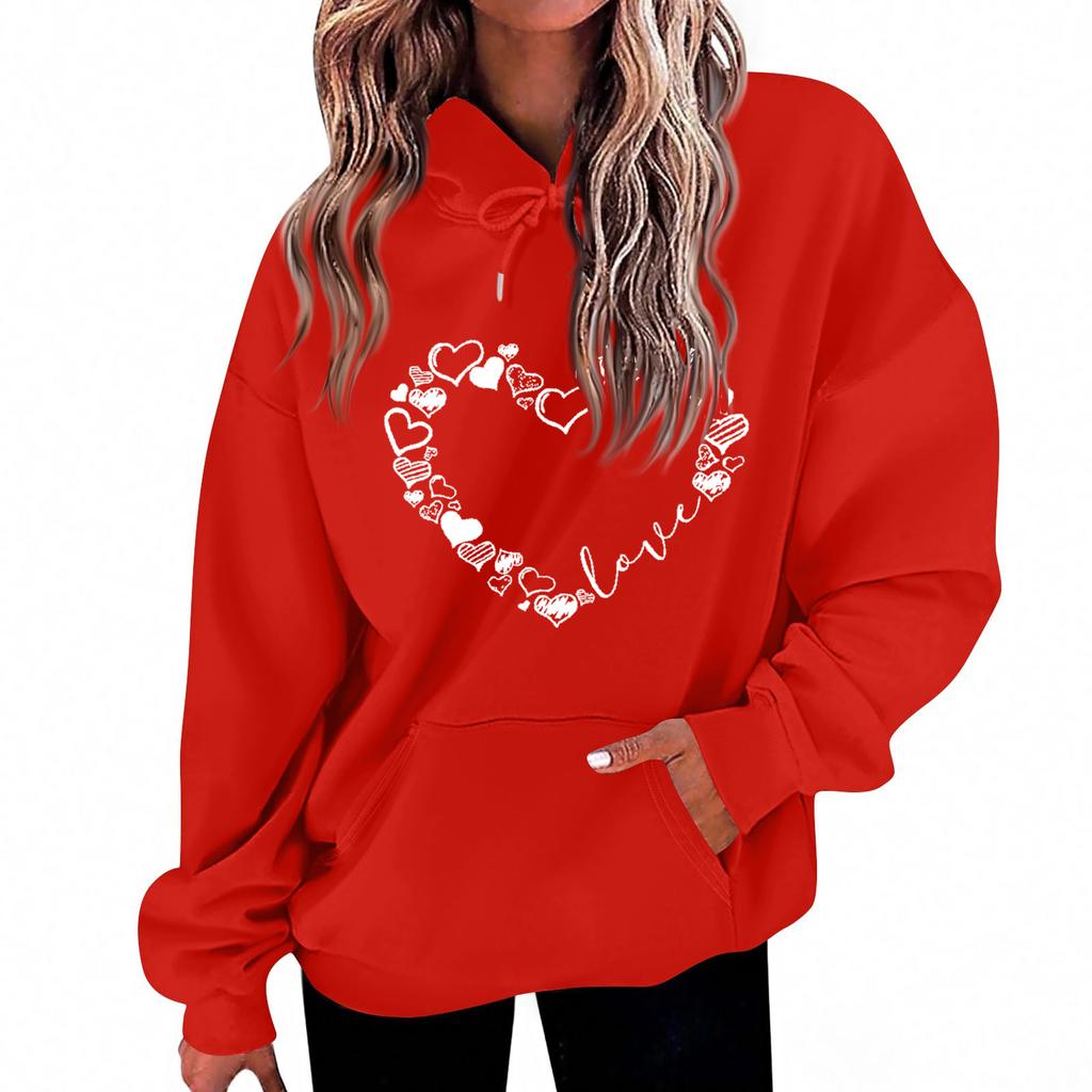 Women's Loose Comfortable Casual Fashion Character Printed Hooded Long Sleeve Sweatshirt