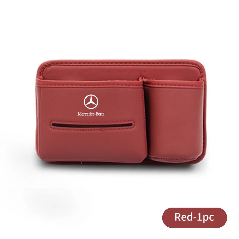 

Car Tissue Case Leather Water Cup Holder Seat Storage Bag For Mercedes Benz W202 W212 W126 W140 W168 W177 CLS GLE GLC GLS CLA