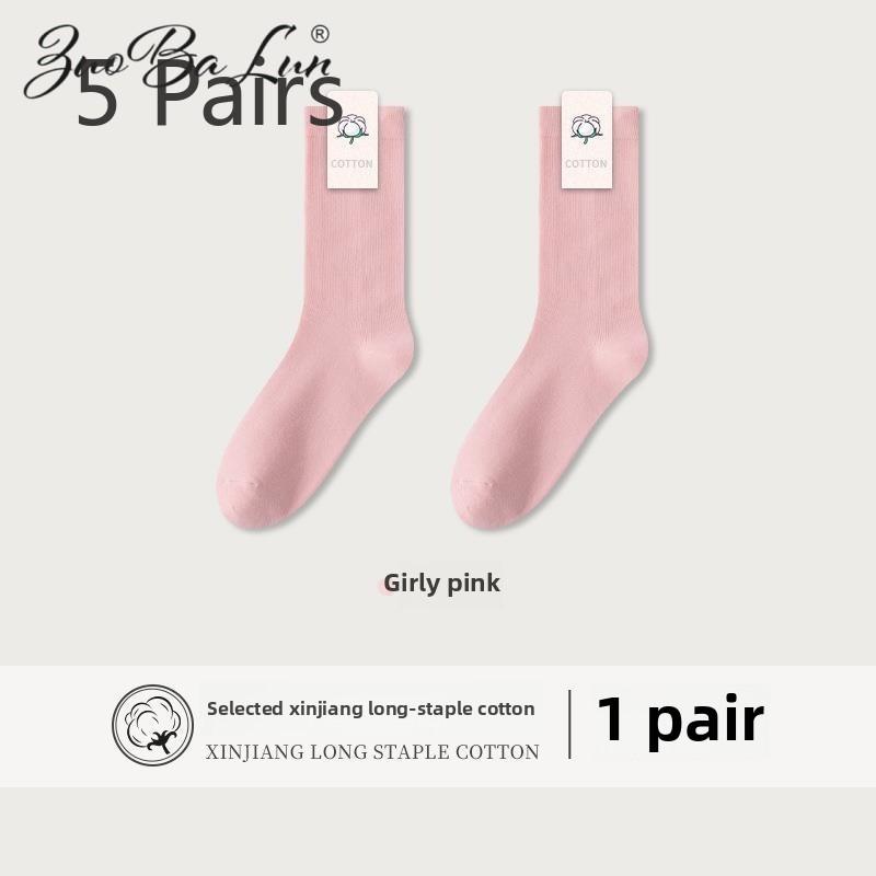 

5 пар женских летних хлопковых носков без косточек с ворсом 5 Pairs