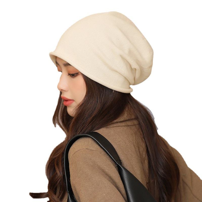 Hut Mädchen Herbst und Winter neu warm gestrickter Stapelhut dünne Klimaanlage reine Baumwolle Nachtmütze Kopftuch Kopfbedeckung Hut zur Kopfbedeckung