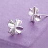Women Cute Flower Earrings Faux Silver Ear Studs Wedding Jewelry