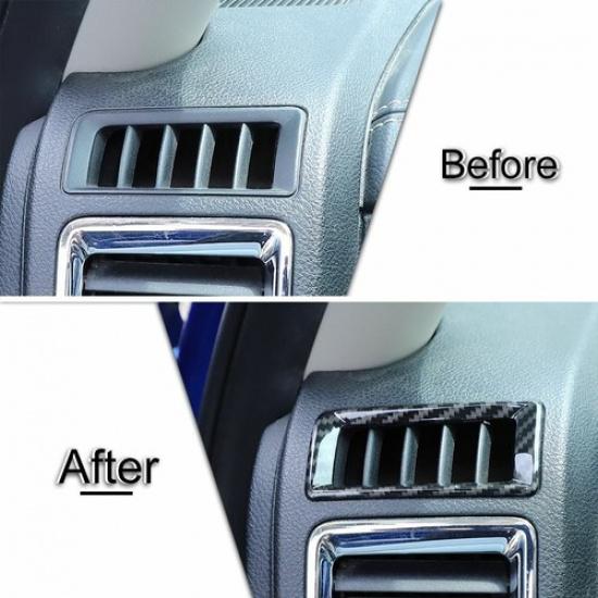 Center Console Air Conditioner Outlet Vent Trim for 10-17 Dodge Ram Carbon Fiber