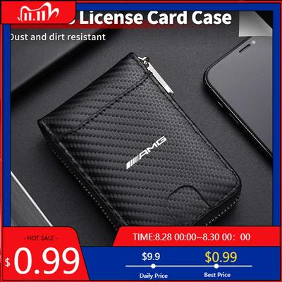 GLC GLB Carbon Fiber Credit Card Holder Wallet Men Rfid Thin Slim Minimalist Wallet For Mercedes Benz AMG A C E Class W201 W210