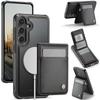 For Samsung Galaxy S24 FE Leather Back Cover Magnetic Case JEEHOOD J06 Phone Case with Card Bag RFID Blocking