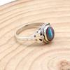Labradorite 925 Sterling sølv kvinner Cross Ring, Birthstone Håndlaget Ring, Gave til henne, Oval Gemstone Statement Ring