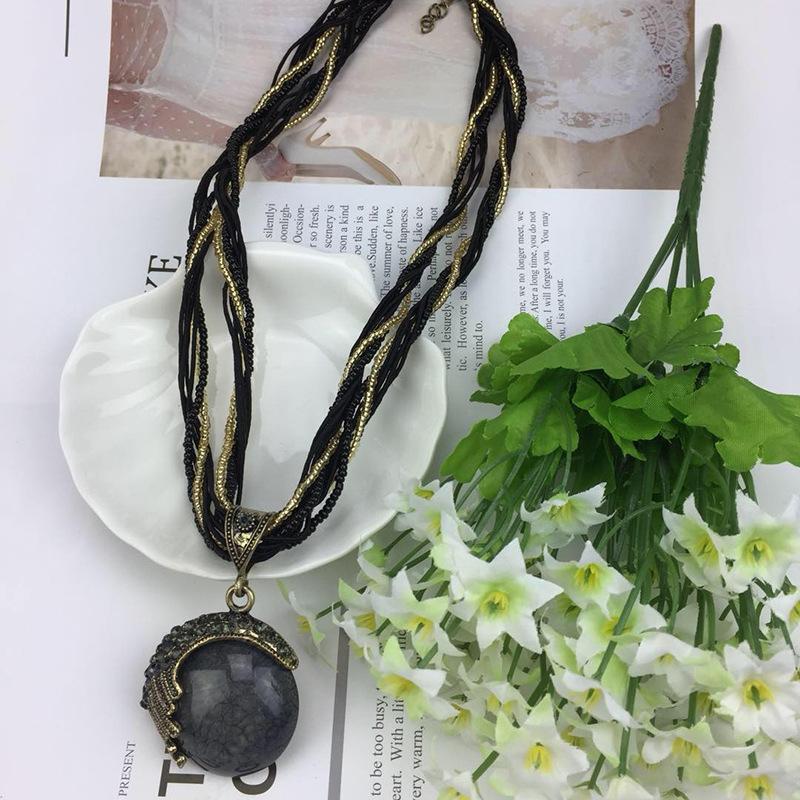 

Новый продукт, модный ретро-этнический стиль, ожерелье, опаловое ожерелье с бриллиантами, цепочка для свитера.