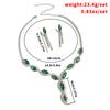 Accessories Fashionable Colored Marquise Zircon Necklace Light Luxury Full Of Diamond Water Drop Tassel Earrings Set For Women