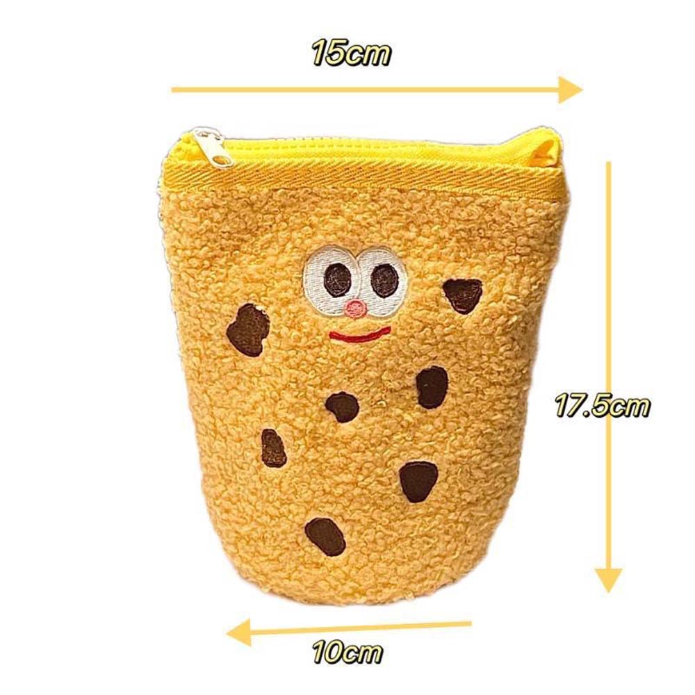 Snack Cookies Cartoon Cookies Plush Bag Foldable Vertically Cookies Plush Pencil Pouch Office